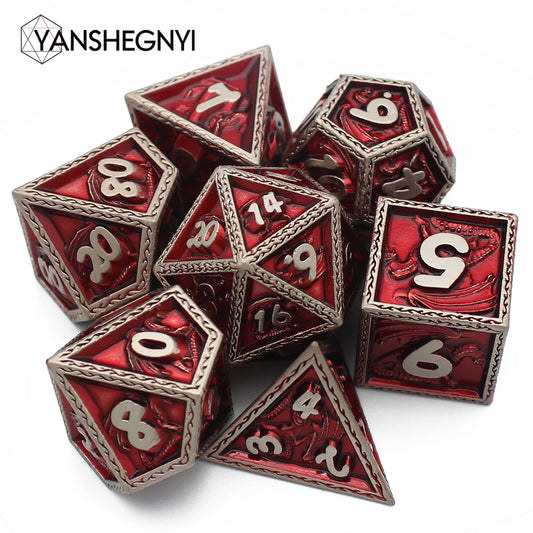 7 Pcs Dragon Pattern Polyhedral Dice Set - headwatergames