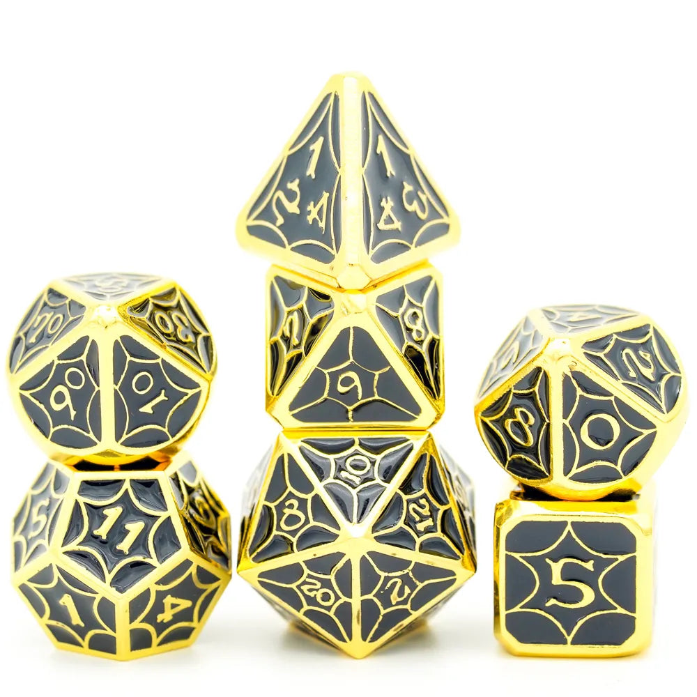 DND 7Pcs Polyhedral Shiny Metal Dice  Set - headwatergames