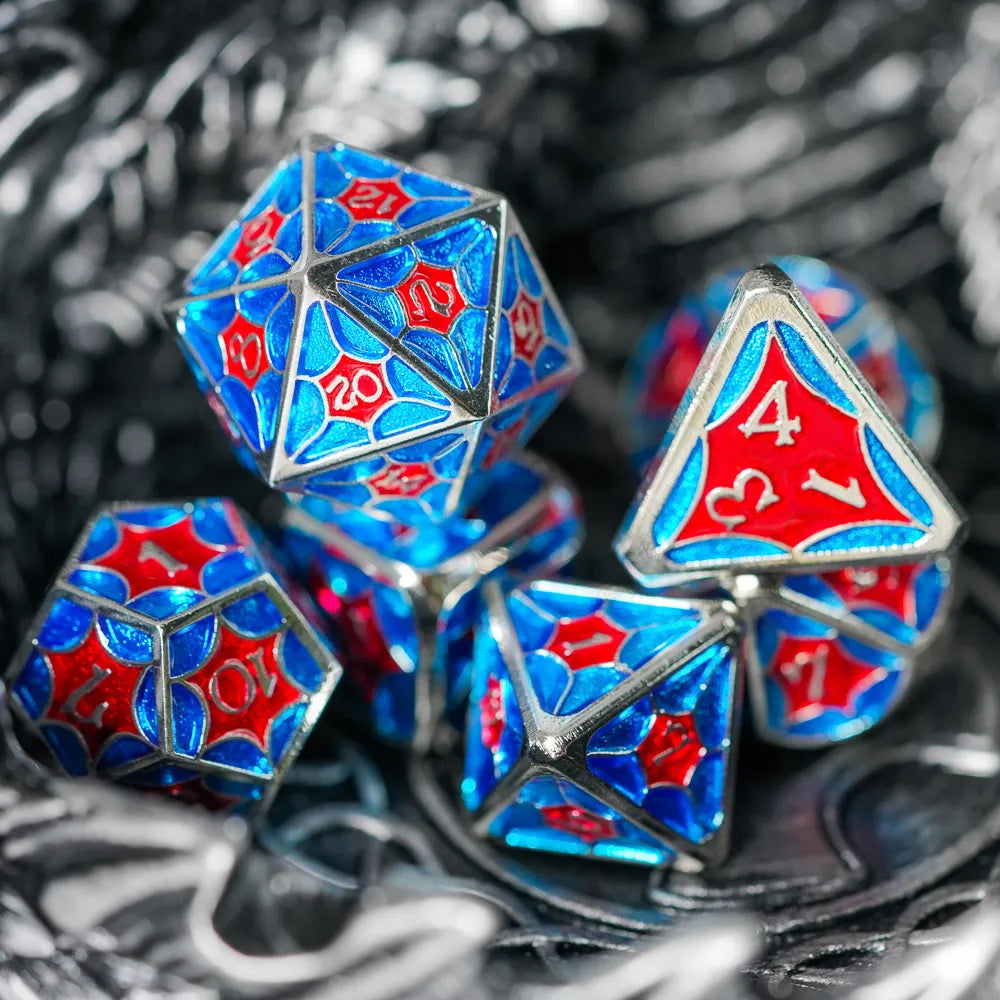 DND 7Pcs Polyhedral Shiny Metal Dice  Set - headwatergames