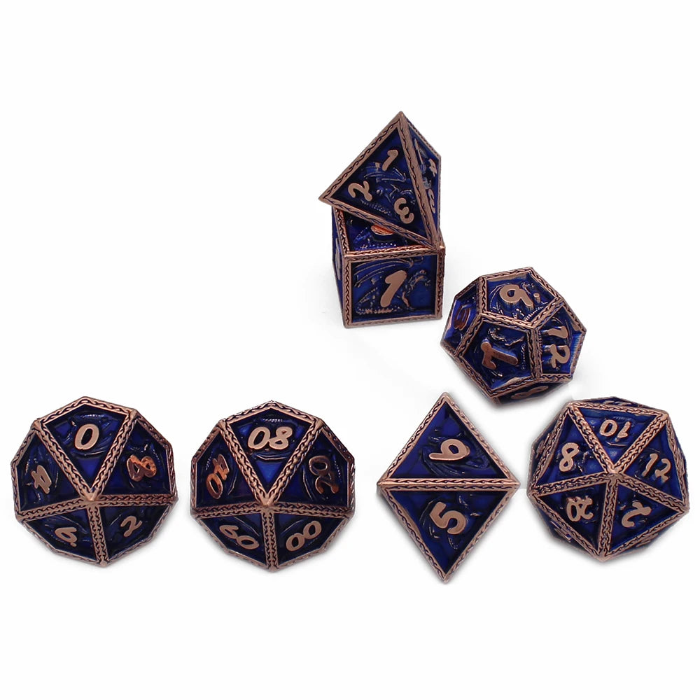 7 Pcs Dragon Pattern Polyhedral Dice Set - headwatergames