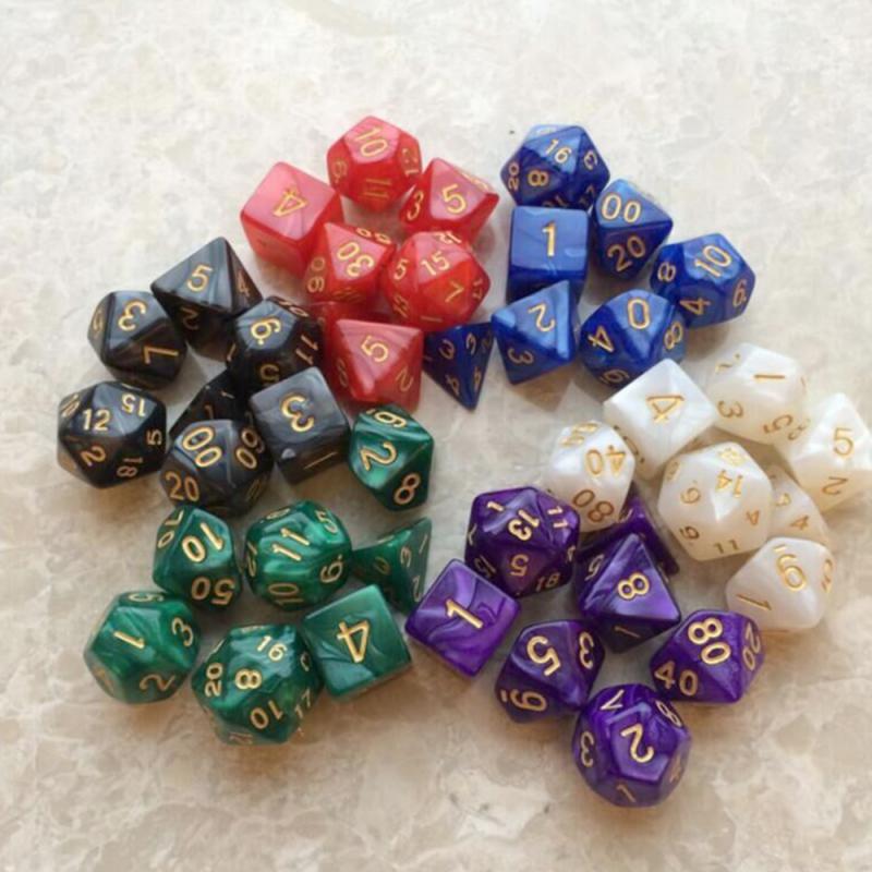 7Pcs Double-Colors Polyhedral Dice - headwatergames