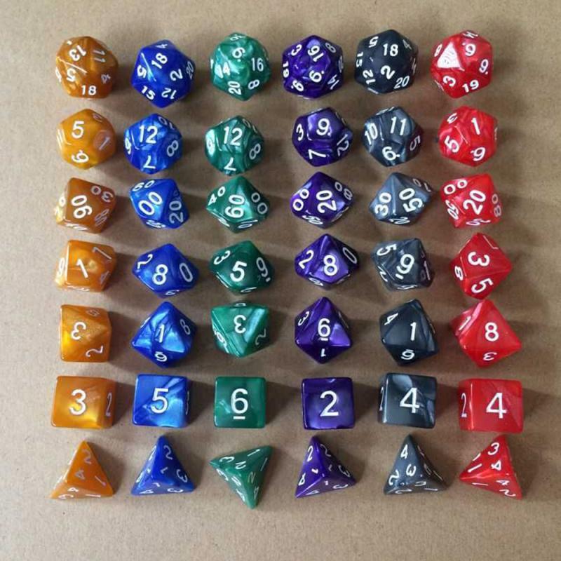 7Pcs Double-Colors Polyhedral Dice - headwatergames