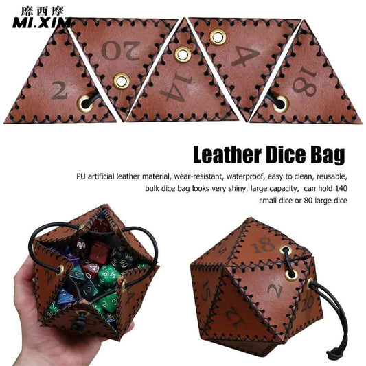 Leather D&D Dice Bag - headwatergames