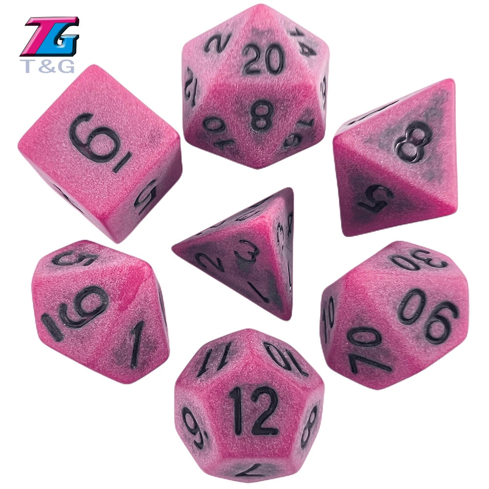 DND Acrylic Retro Effect Polyhedral Dice Sets - headwatergames