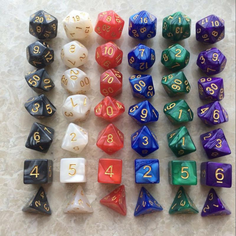 7Pcs Double-Colors Polyhedral Dice - headwatergames