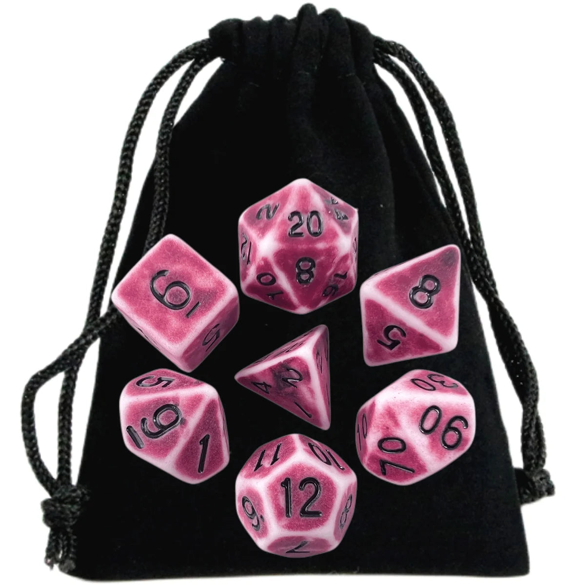 DND Acrylic Retro Effect Polyhedral Dice Sets - headwatergames